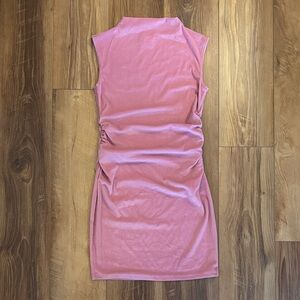 a new day Pink High Neck Sleeveless Fitted Mini Dress